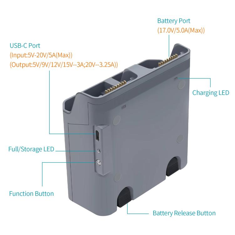 For DJI Air 3S /Air 3 YX Two-Way Charger Battery Manager, Two-Way Charger For DJI Air 3S /Air 3 YX Two-Way Charger Battery Manager, Two-Way Charger